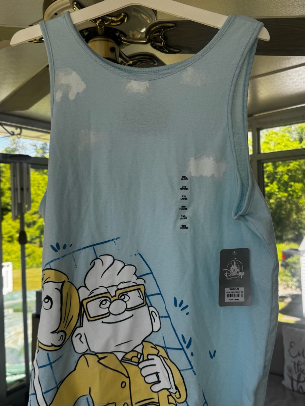 Disney Light Blue UP Carl & Ellie Illustration Tank